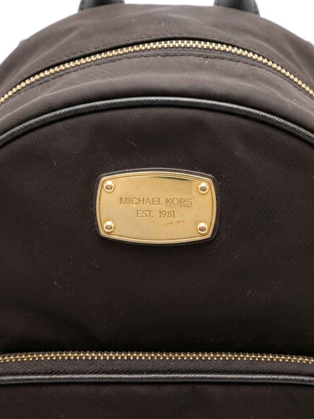 Michael Kors Black Nylon Backpack Gold Hardware Medium Size - Picture 3 of 13